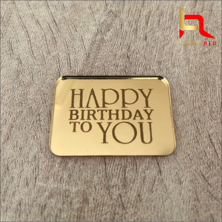 Toppere aniversari - Mini topper "Happy Birthday to you"  (oglinda acrilica)