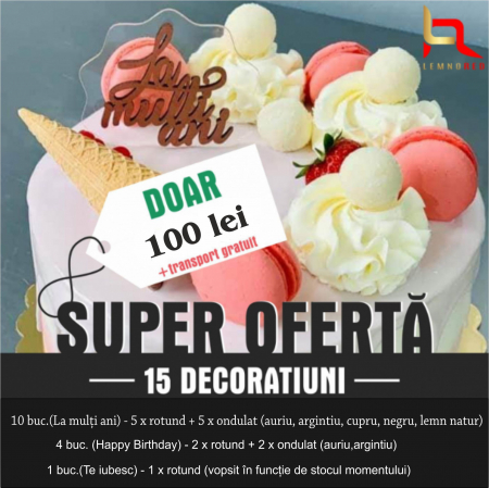 % Promotii - OFERTĂ - 15 decorațiuni tort