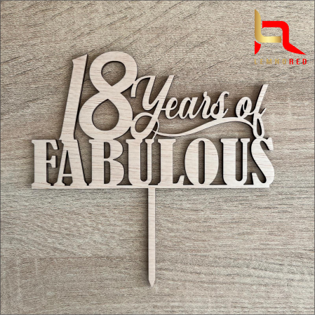 Toppere aniversari - Ornament pentru tort 18 Years of FABULOUS