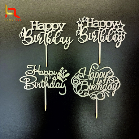 Toppere aniversari - Pachet 4 toppere Happy Birthday