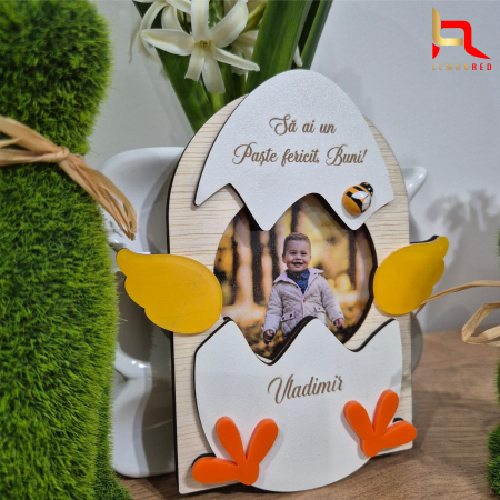 Rama foto magnet frigider Pui de Paste personalizata cu poza – cadou de Paste pentru bunici, copii, familie [1]