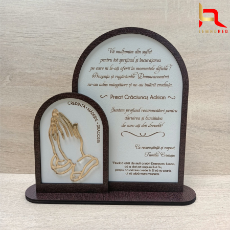 Religioase - Ramă/Trofeu de Mulțumire pentru Preot/Duhovnic - cadou religios