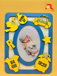 Ramă foto handmade Baby boy cu aplicații