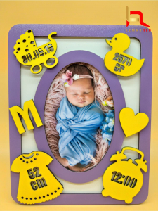 Copii - Rama foto handmade Baby girl cu aplicatii