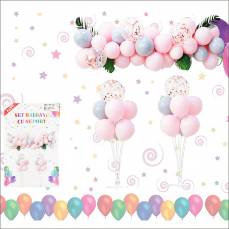 Aranjamente baloane - Set aranjament 40 baloane si accesorii - ROZ/ALBASTRU