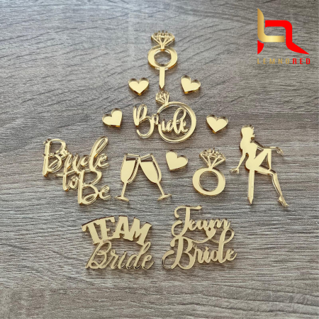 Toppere diverse - Set mini-decoratiuni pentru briose - BRIDE TO BE