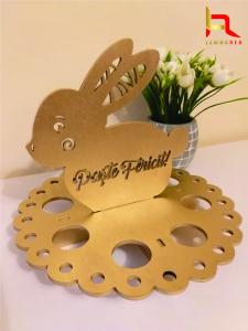 Decoratiuni Paste - Suport lemn Iepuras pentru 8 oua