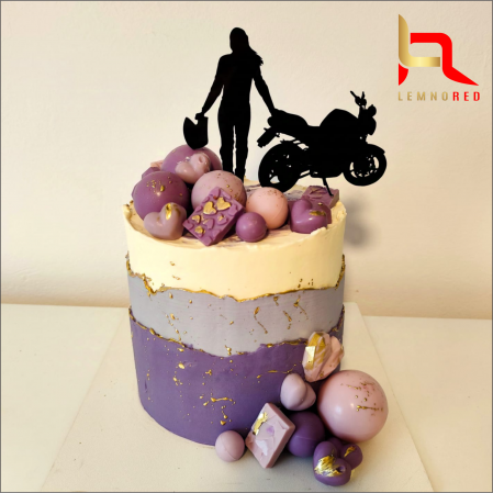 Toppere aniversari - Topper motor + silueta femeie