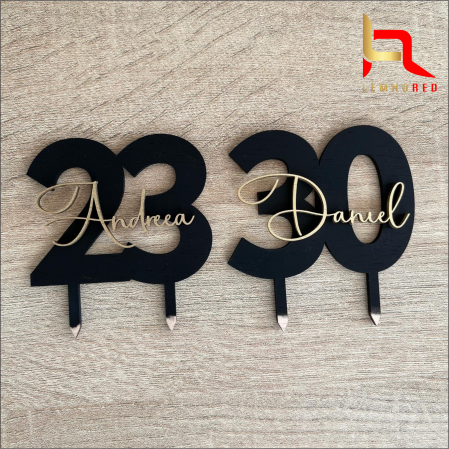 Topper tort CIFRA + nume personalizat [2]