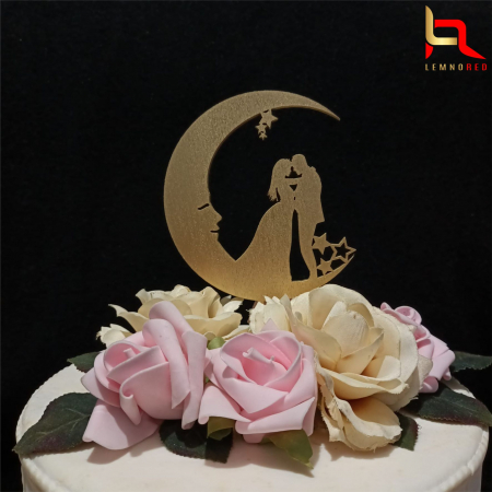 Toppere nunta - Topper tort "Cuplu sub clar de luna"