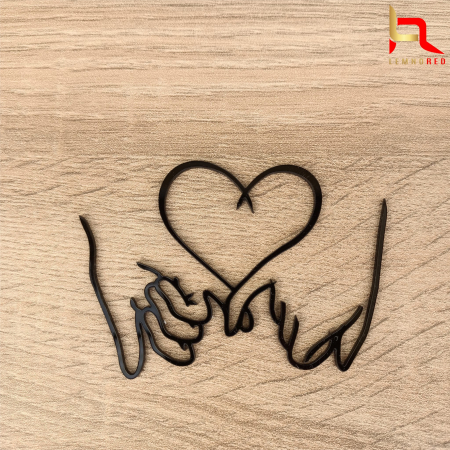 Toppere si ornamente tort - Topper tort line art - HOLDING HANDS
