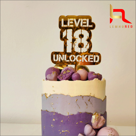 Toppere aniversari - Topper tort majorat - LEVEL 18 UNLOCKED