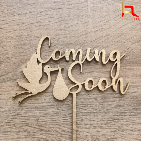 Botez - Topper tort cu mesajul "Coming soon"
