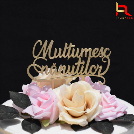 Toppere si ornamente tort - Topper tort Multumesc/Multumim Nanutilor
