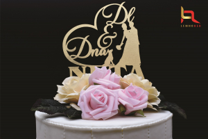 Toppere nunta - Topper tort nunta personalizat Dl & Dna