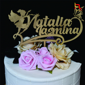 Toppere si ornamente tort - Topper tort personalizat Zana - Fluturas