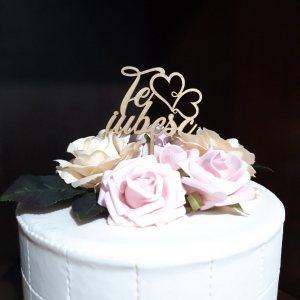 Toppere si ornamente tort - Topper tort Te iubesc LRTB1