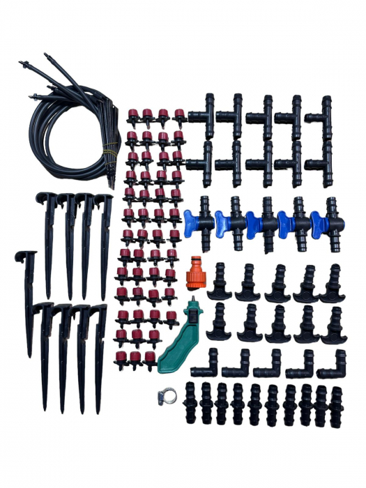 Set KIT HOBBY pentru irigare prin picurare cu 108 accesorii  - 60 metri lungime [4]