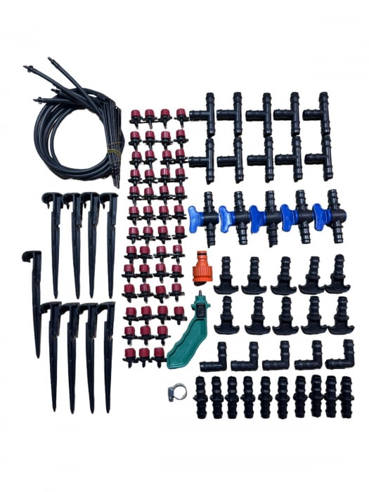 Set KIT HOBBY pentru irigare prin picurare cu 108 accesorii  - 60 metri lungime [5]
