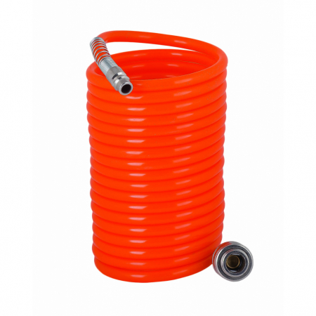 Accesorii si consumabile scule pneumatice - Furtun spiralat aer comprimat d8x12mm 15m cuplaje rapide 1/4" RD