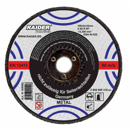 Accesorii si consumabile scule pneumatice - Disc pentru metal, scule pneumatice 100x3x16mm