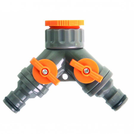 Echipamente pentru sere si solarii - Mufa conector furtun 2 cai cu stop 1/2-3/4 TG