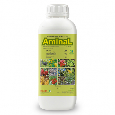 Ingrasaminte organice -  extract aminoacizi - Biostimulator cu azot si aminoacizi AMINAL - 1 litru, legume , fructe, cereale, vita de vie