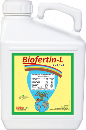Ingrasaminte organice -  extract aminoacizi - Fertilizant organic pentru sol BIOFERTIN-L 2-0.5-4 - 5 litri, legume, fructe, vita de vie