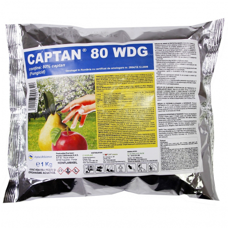 Fungicide - Fungicid Captan 80 WDG - 1 kilogram, contact