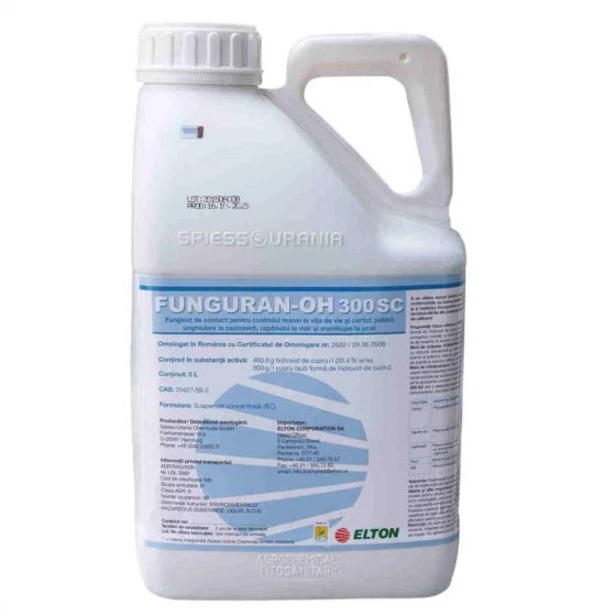 Fungicide - Fungicid Funguran OH 300SC - 5 litri , cartof , castraveți , pomi fructiferi , viță de vie