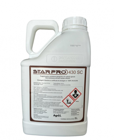 Pesticide - Fungicid STARPRO 430 SC - 5 Litri, Sistemic, Putregaiul cenusiu, Fainare, Fuzarioza, Septorioza, Alternarioza