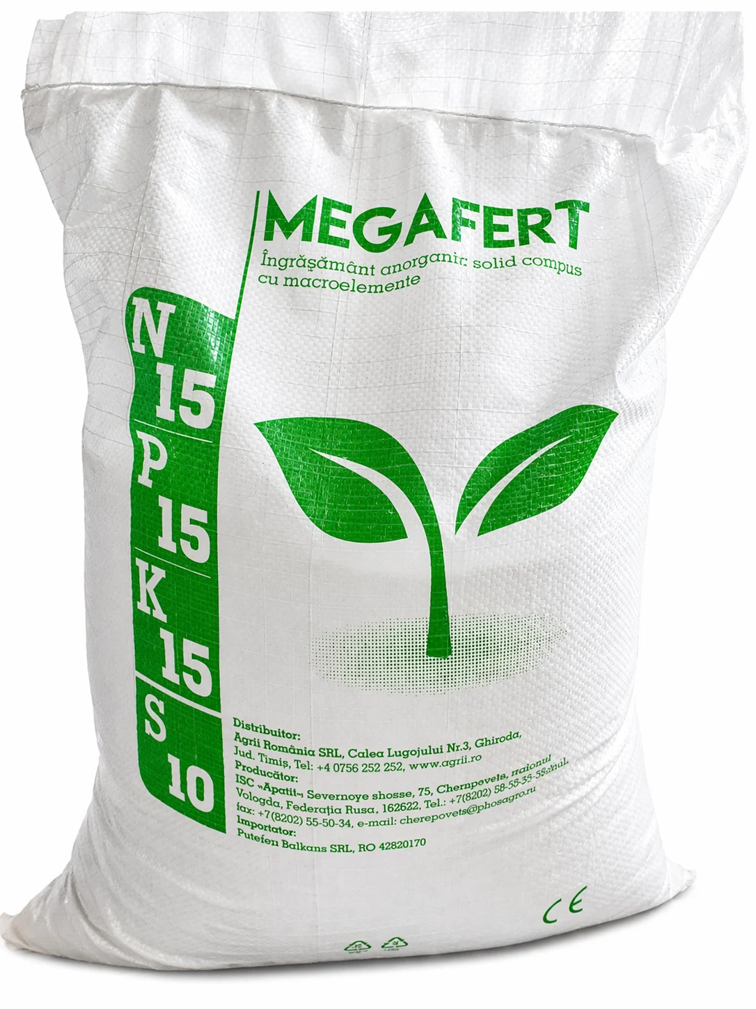 Ingrasaminte N-P-K - Ingrasamant NPK complex 15-15-15 + 10%SO3 + Zn - sac 25 kilograme