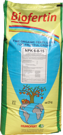Îngrășământe organice granulare cu eliberare lentă - Îngrășământ organic granular cu eliberare lentă BIOFERTIN 6-8-15 - sac 25 kg