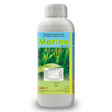 Ingrasaminte organice -  extract aminoacizi - Ingrasamant organic lichid cu extract de plante marine - MARINE - 1 litru, legume, cereale, pomi, cartof