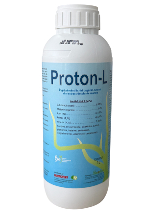 Solutii microbiene pentru radacini - Ingrasamant organic lichid Proton-L, legume, fructe, pomi - 1 litru , din extract de alge marine