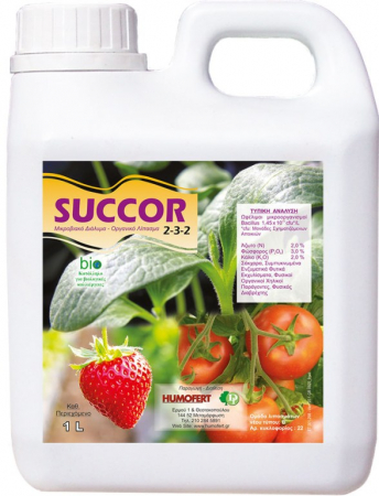 Ingrasaminte organice -  extract aminoacizi - Ingrasamant organic pentru stresul plantei SUCCOR 2-3-2 - 1 litru, legume, vie