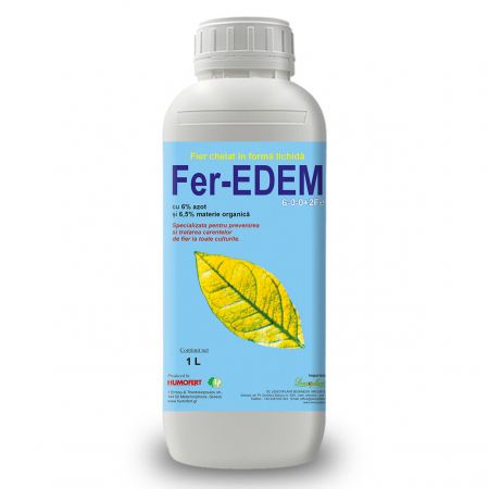 Ingrasaminte lichide speciale - Ingrasamînt lichid cu fier chelat FER-EDEM - 1 litru, plante ornamentale, pomi, gazon