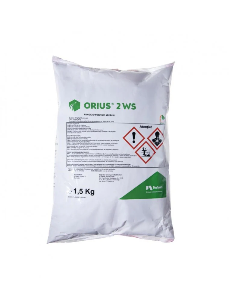 Tratament samanta si sol - Orius 2 WS 1,5 kg,  sistemic, Grau, Orz, Fuzarioza