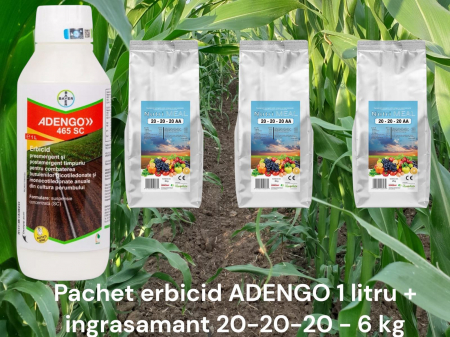 Erbicide preemergente - Pachet erbicid ADENGO 1 litru + ingrasamant Nutri-meal AA 20-20-20 - 6 kg