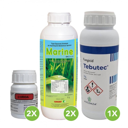 Erbicide preemergente - Pachet erbicid grau si orz pentru 2 hectare ( 2 x CORIDA 20 gr + 1 X TEBUTEC 1L + 2x MARINE 1L )