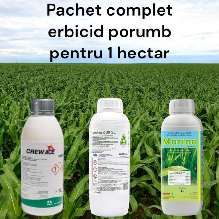 Erbicide - Pachet erbicid porumb pentru 1 hectar ( 1 X CREW ACE 1L + 1 X AMINO 600SL 1L + 1 X MARINE 1L)
