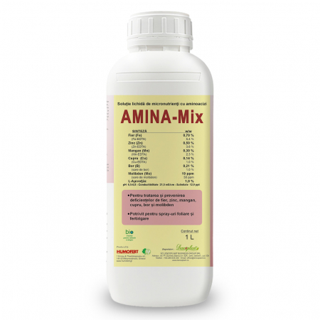 Agricultura ecologica - Solutie lichida de micronutrienti Amina MIX - 1 litru , legume, cereale , pomi