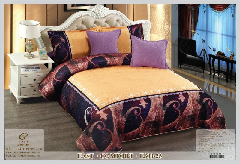 Cuvertura de pat matlasată,3D,din finet-E323 [1]