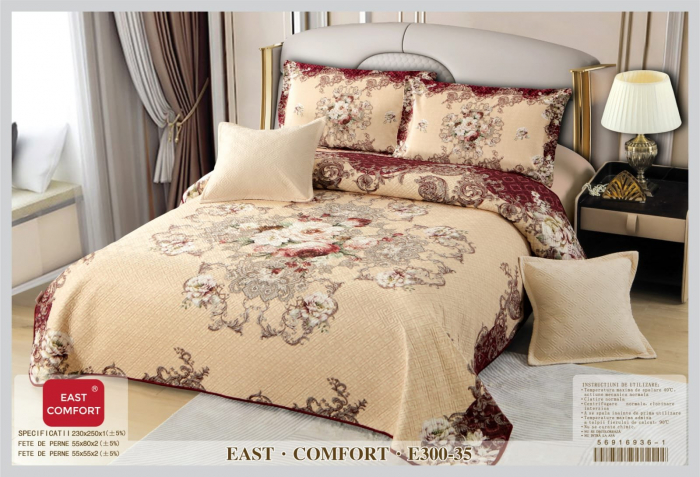 Cuvertura de pat matlasată,3D,din finet-E335 [2]