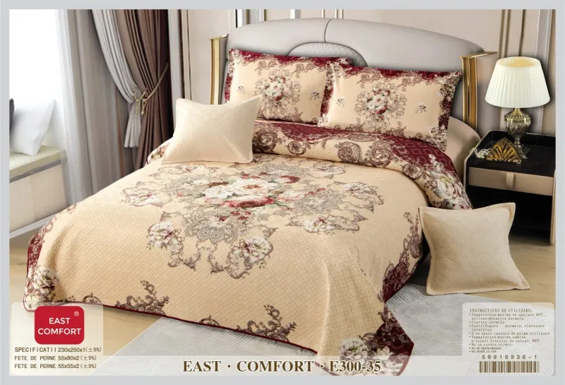 Cuvertura de pat matlasată,3D,din finet-E335 [1]