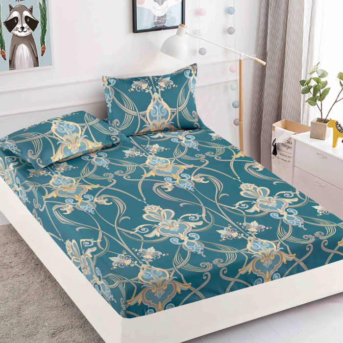 Husa de pat din Finet cu elastic+ 2 fete  de perna 180x200 -H33 [1]