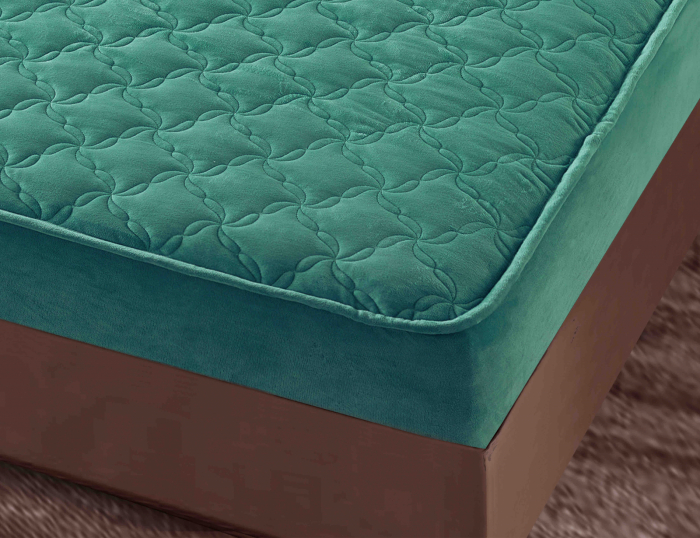 Husa tip Topper cu elastic din catifea 140x200 -TJ552 [3]
