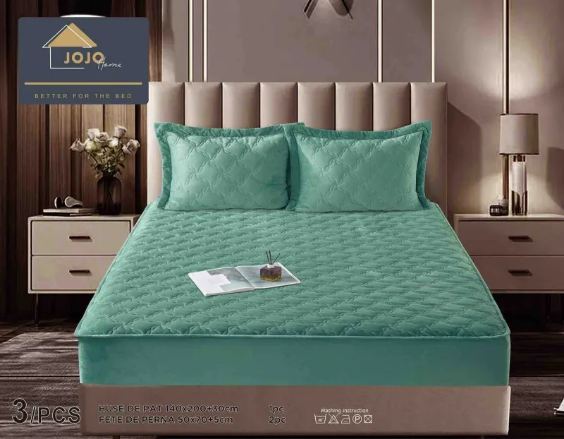 Husa tip Topper cu elastic din catifea 140x200 -TJ552 [1]