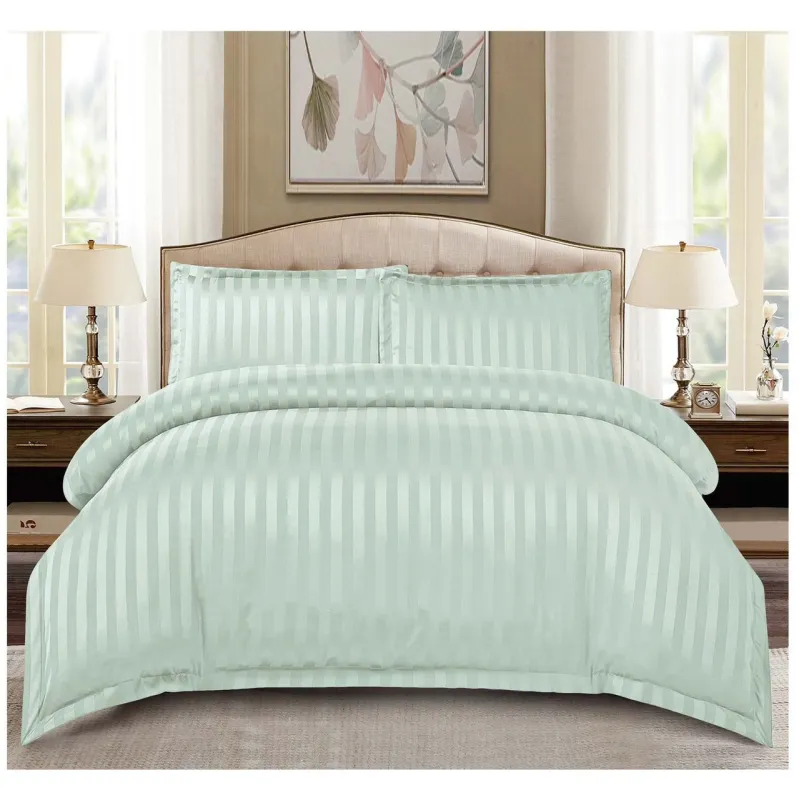 Lenjerie de pat Damasc,4 Piese,Cearceaf cu Elastic,Vernil deschis-RP142 [1]