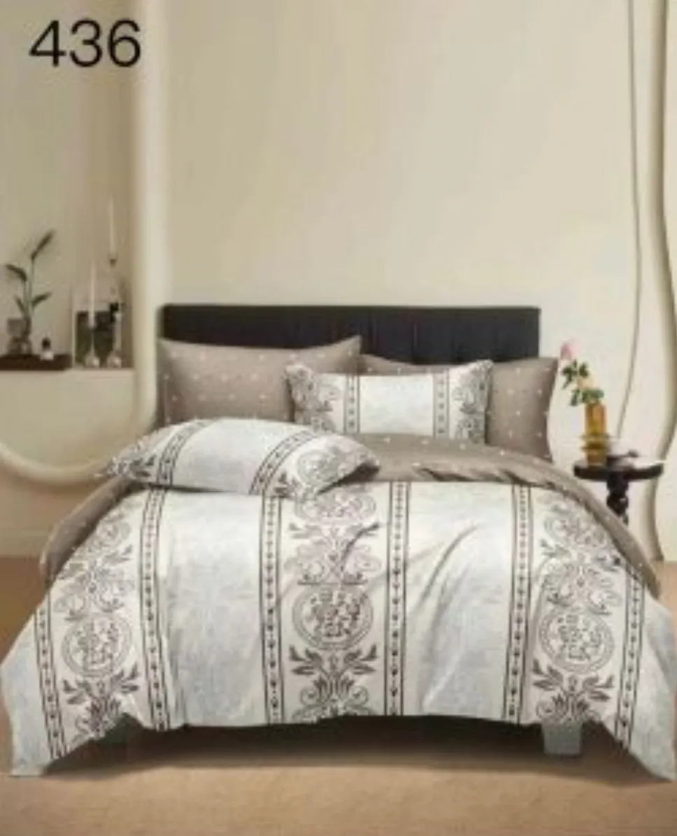 Lenjerie de pat Finet 6 piese, bej cu motive clasice-GR436 [1]